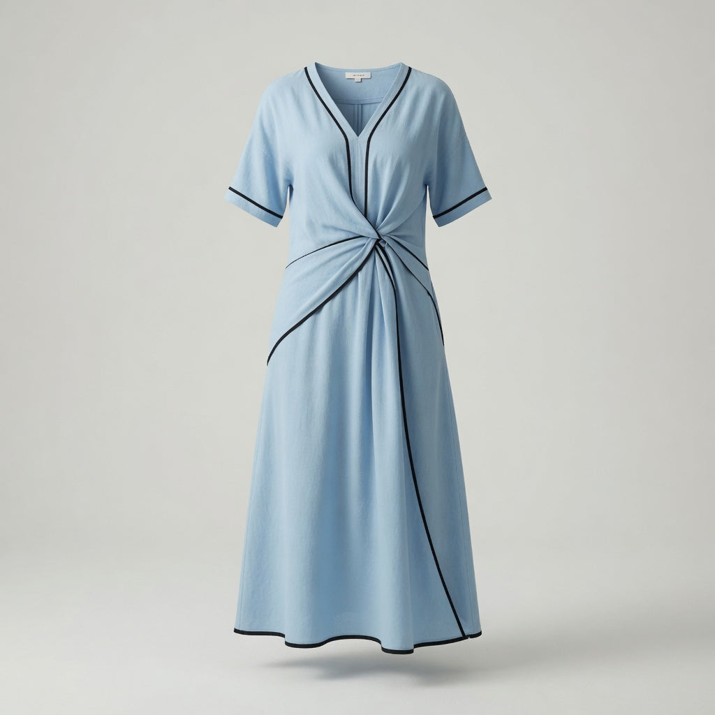 Vestido Nudo Azul Celeste
