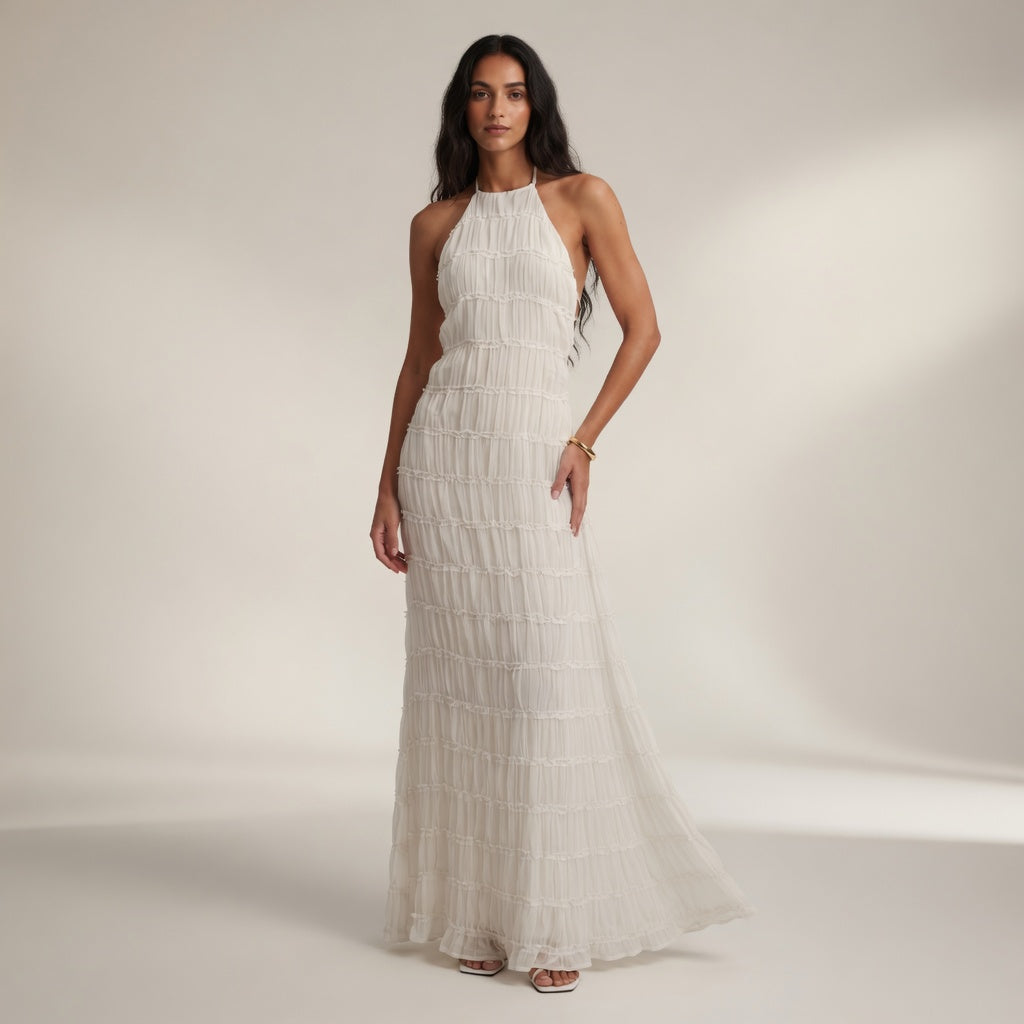 Vestido Halter Marfil