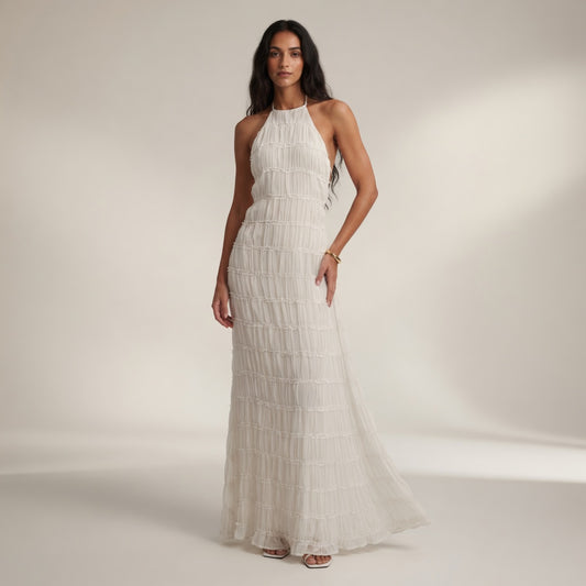 Vestido Halter Marfil