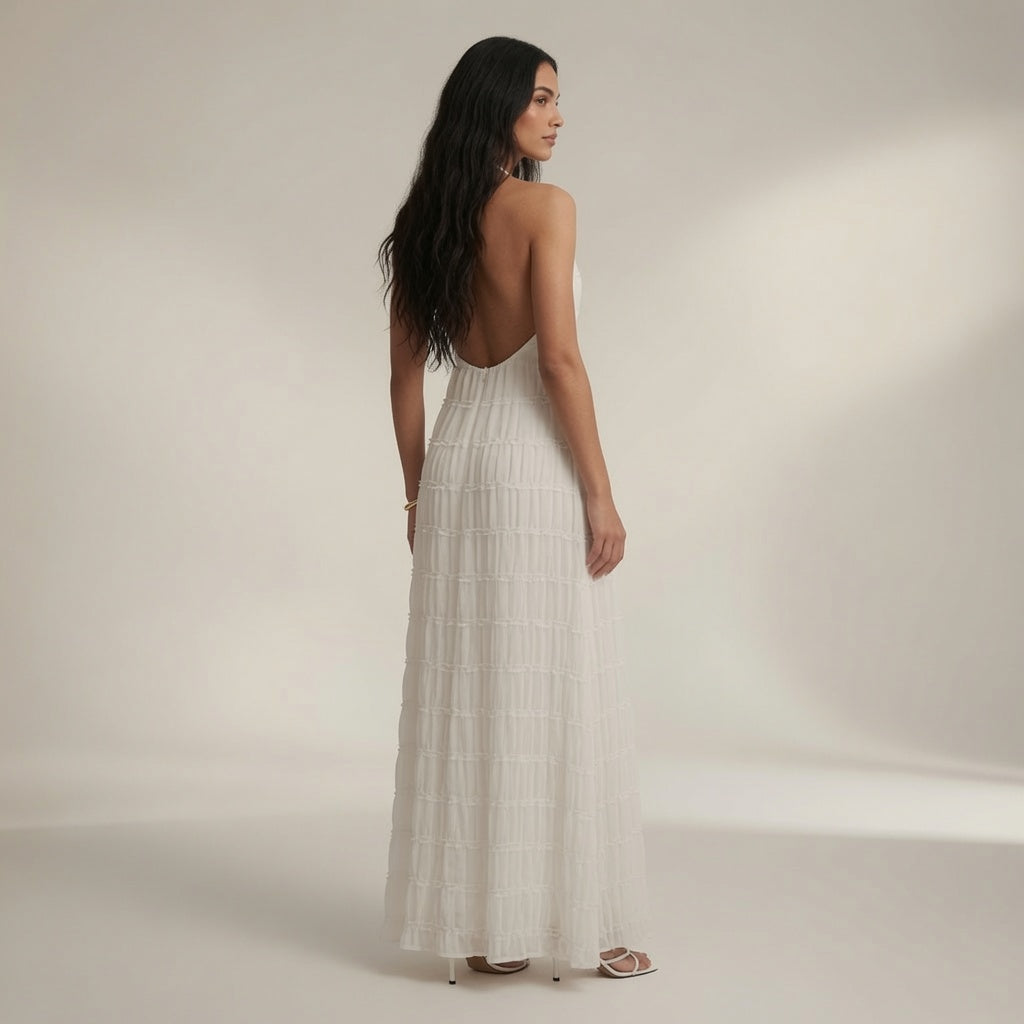 Vestido Halter Marfil