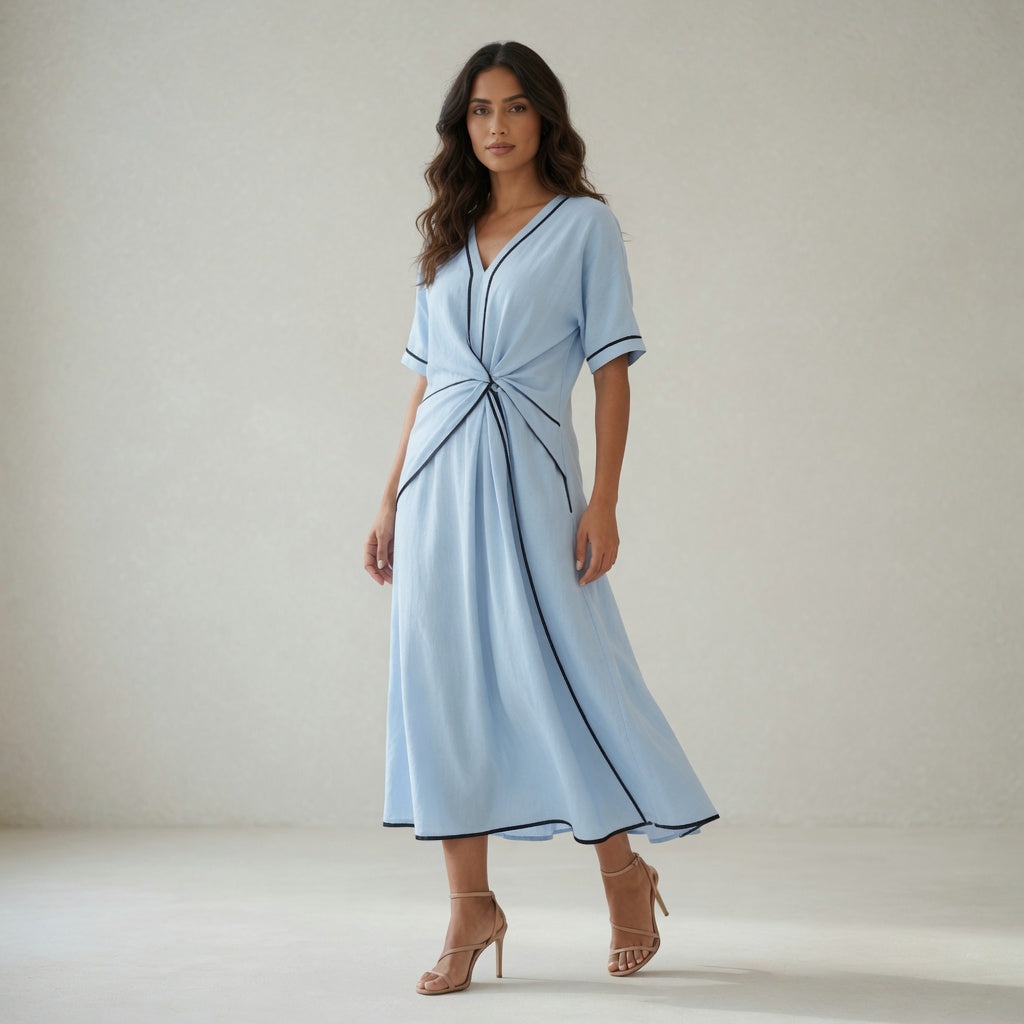 Vestido Nudo Azul Celeste