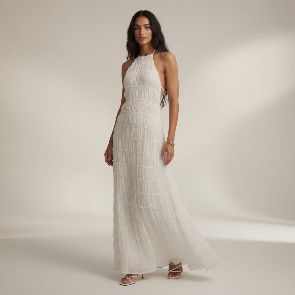 Vestido Halter Marfil